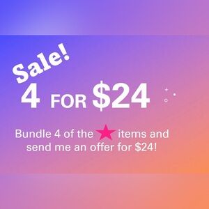 Bundle deal for pink star items! 4 for $24!